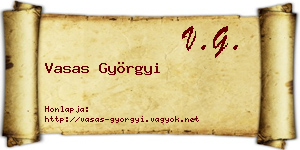 Vasas Györgyi névjegykártya